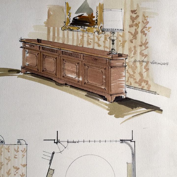 Casa Suecia. Plano y alzado